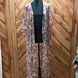 Botique Sheer Kimono Cardigan Floral Size 2X 3X